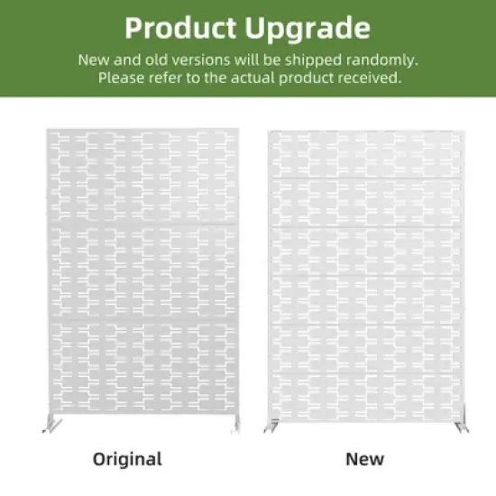 46.8in.W x 71.37in.H White Brick Shape Galvanized sheet Outdoor Private Screen Decorative Art Panel image {5}