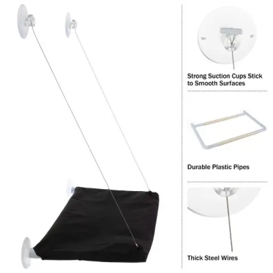 PETMAKER Cat Window Perch for Large Cats, Black image {2}