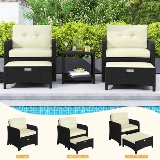 Yaheetech 5-Piece Patio Furniture Set with Cushions & Pillows for Backyard, Porch, Garden image {6}