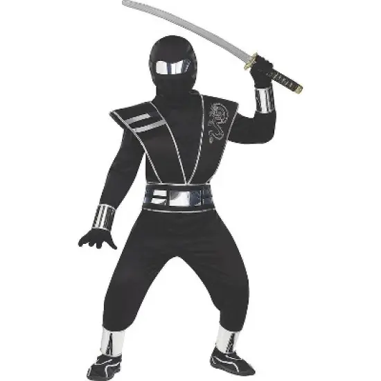 Fun World Boys' Silver Mirror Ninja Costume image {3}