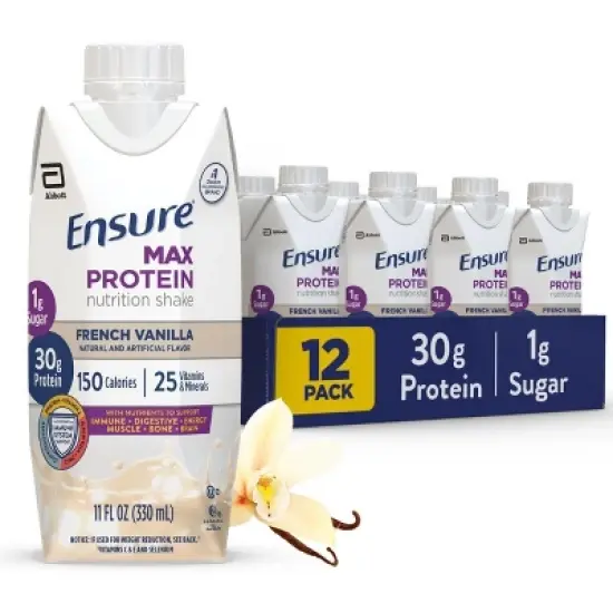 Ensure Max Protein Nutrition Shake, French Vanilla, 11 fl oz, 12 Count image {2}