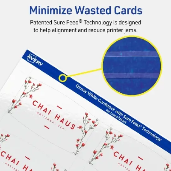 Avery Arched Business Cards, 2" x 3-1/2", Glossy White, 200 Total image {6}