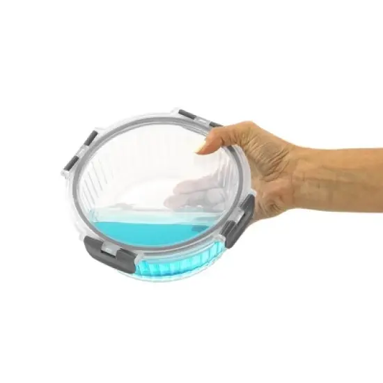 JoyJolt 24 Piece Fluted Glass Food Storage Containers with Leakproof Lids Set - Black image {5}