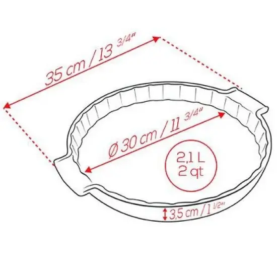 Peugeot | Appolia Tart Dish, 30 cm - 12 in, Ecru image {3}