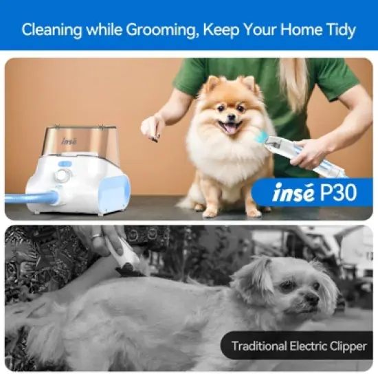 INSE P30 Pet Grooming Vaccum & Kits, 4.5L Large Capacity Pet Grooming Vacuum Kit, 5-in-1 Ultra-Low Noise Pet Grooming Vacuum for Dogs, Cats image {5}