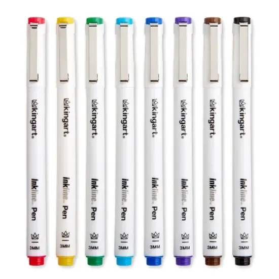 KINGART PRO Inkline Chisel Tip Pens 8 Colors image {5}