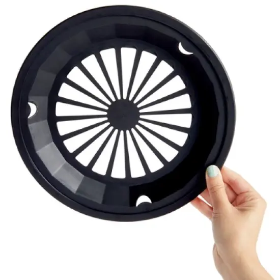 Juvale Set of 20 Reusable Plastic Paper Plate Holders, Snap-In Grooves for 9-Inch Plates, Picnic, Party, BBQ, Black, 10 In image {6}