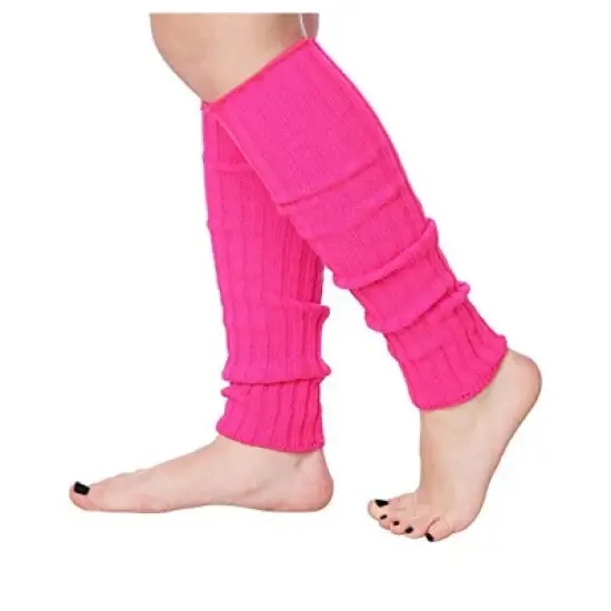Isadora Paccini Women's 80s Style Ribbed Leg Warmers Blushing Pretty Pink for Parties & Sports Accessories image {1}