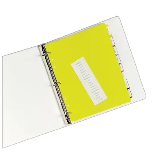 Avery Heavy-Duty Plastic Dividers for 3 Ring Binders and 7 Ring Binders, 8-Tab Set, Multicolor with White Labels, 1 Set (23084) image {1}