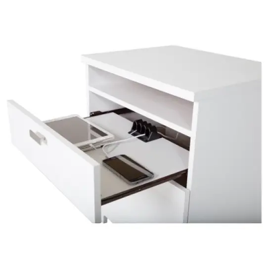 Reevo Nightstand with Drawers And Cord Catcher Pure White - South Shore image {3}
