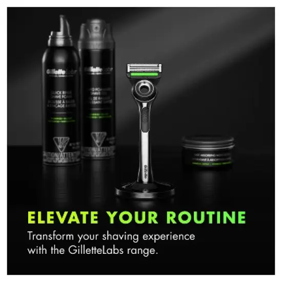 Gillette Labs Exfoliating Bar Razor + 2 Razor Blade Refills & Premium Magnetic Stand image {7}