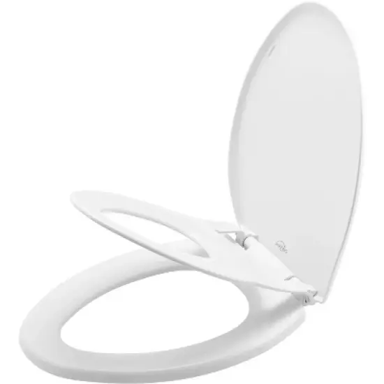 Mayfair by Bemis Little2Big Never Loosens Elongated Plastic Children's Potty Training Toilet Seat with Slow Close Hinge - White image {4}