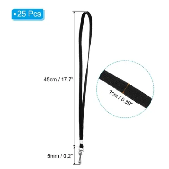 Unique Bargains Polyester Wear-resistant Lightweight ID Card Neck Lanyards with Hook 25 Pcs image {1}