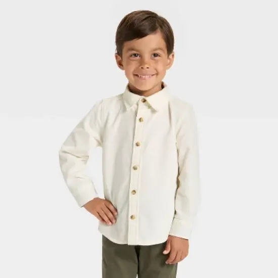 OshKosh B'gosh Toddler Boys' Long Sleeve Corduroy Shirt - Cream image {4}
