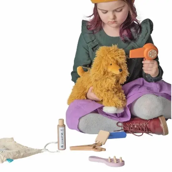 Manhattan Toy Posh Pet Day Spa Pretend Wooden Pet Grooming Play Set for Toddlers 3 Years Old and Up image {4}