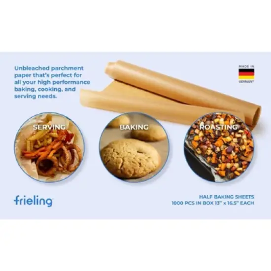 Frieling Parchment paper, half baking sheets, 1000 pcs per box, 13" x 16.5" ea. image {5}