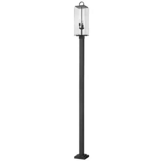 Sana Outdoor Aluminum Fixture - 3 Bulbs, Dimmable, Wet Rated, 120.25" Tall, Matte Black image {2}