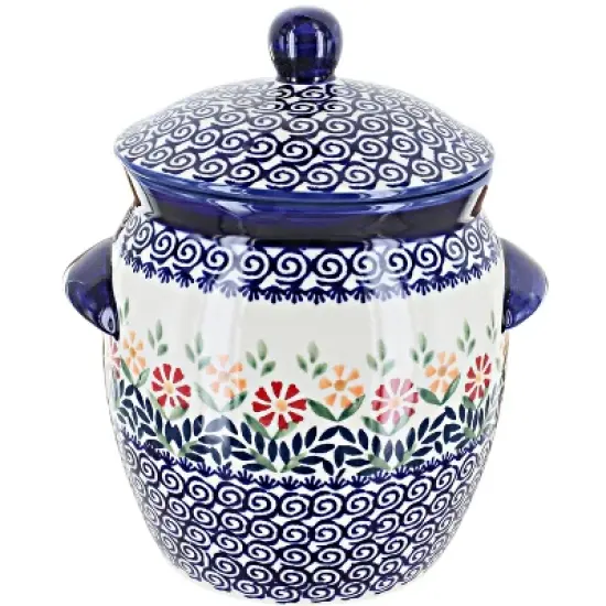 Blue Rose Polish Pottery P066 Manufaktura Small Canister image {4}