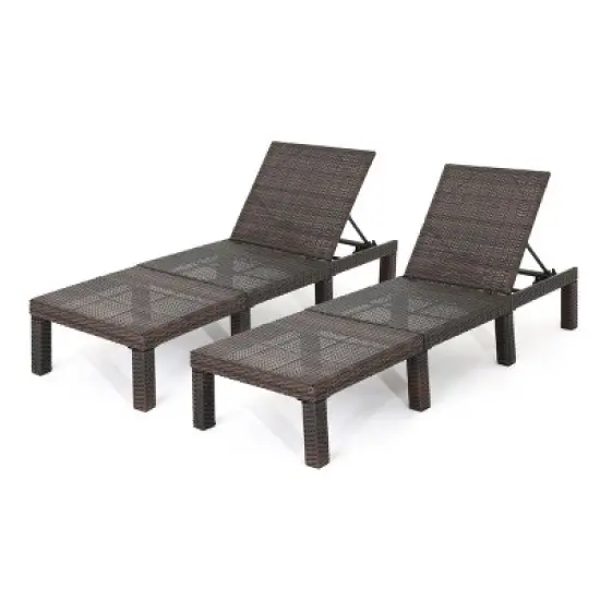 GDFStudio Laraine Outdoor Wicker Adjustable Chaise Lounge image {8}