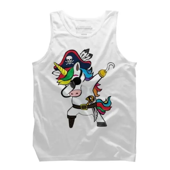 Men's Design By Humans Dabbing Dance Pirate Unicorn Gifts Funny Halloween Costume Gift By lukesstore Tank Top image {7}
