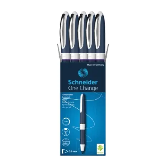 Schneider&reg; One Change Refillable Rollerball Pens, 0.6 mm, Violet, Pack of 5 image {5}
