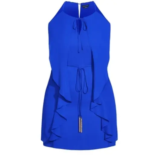 Women's Plus Size Waterfall Tunic  - Cobalt | CITY CHIC image {2}