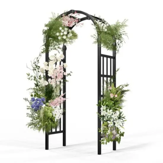Karl Home 7.2FT Black PVC Garden Arbor image {6}