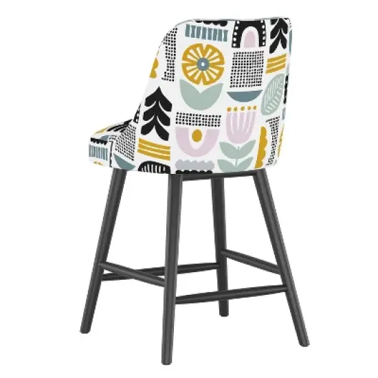 Sherrie Counter Height Barstool in Patterns Botanical Helsinki Block Lavender - Skyline Furniture image {3}