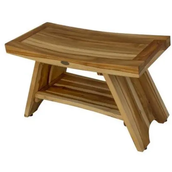 EcoDecors&reg; Serenity&reg; 30" Teak Wood Shower Bench with Shelf in EarthyTeak Finish image {10}