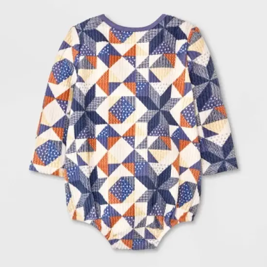  Grayson Collective Baby Patchwork Wrap Bodysuit - Cream/Violet image {1}