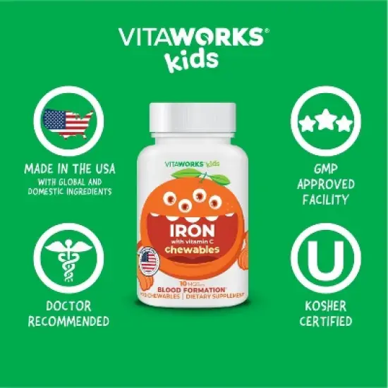 VitaWorks Kids - Iron With Vitamin C - 120 Chewables image {6}