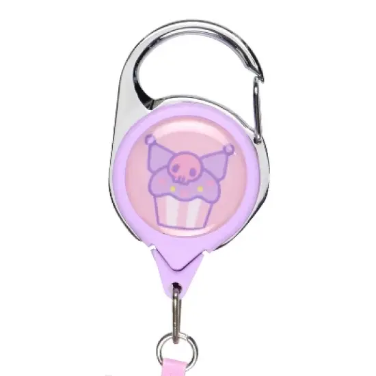 Sanrio Hello Kitty and Friends Merchandise Lanyard Snack Shop Kuromi Retractable Reel ID Badge Holder Keychain Multicolored image {2}