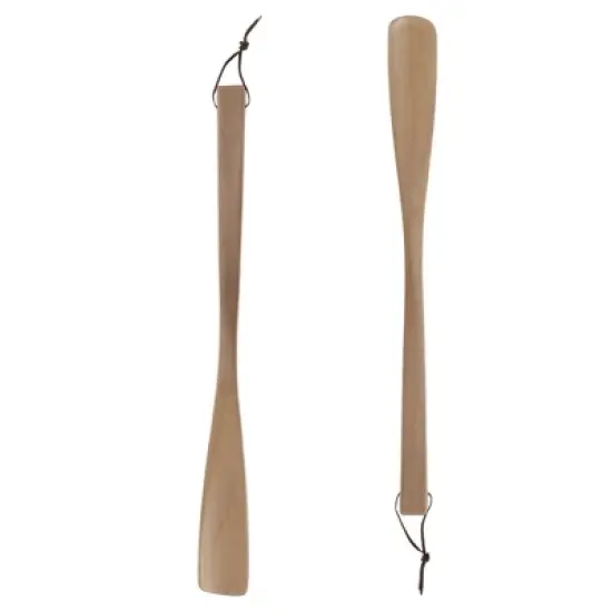 Unique Bargains Long Handle Square Head Shoe Horn 15.75"x1.57" Wood Color 1 Pc image {5}