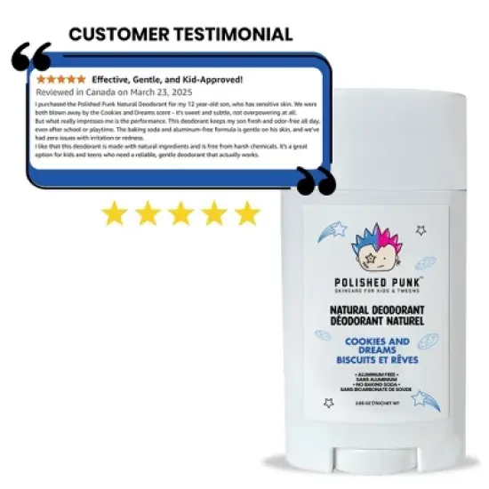 Natural Deodorant for Kids & Tweens &ndash; Cookies & Dreams, Aluminum-Free & Baking Soda-Free image {6}