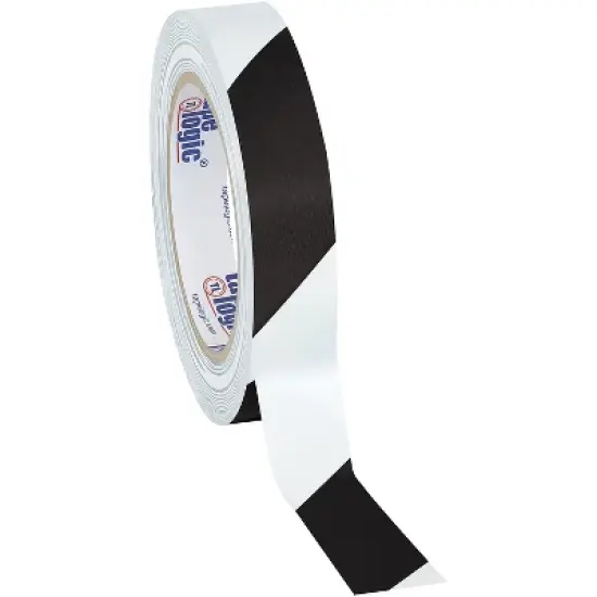Tape Logic Striped Vinyl Tape 7.0 Mil 1" x 36 yds. Black/White 3/Case T91363PKBW image {1}