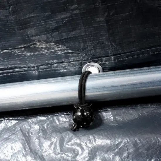 10&times;20 FT Garage, Portable Garage with Roll-up Doors and Ventilated Windows, Galvanized Steel Frame and PE Canopy-Coolbibila image {5}