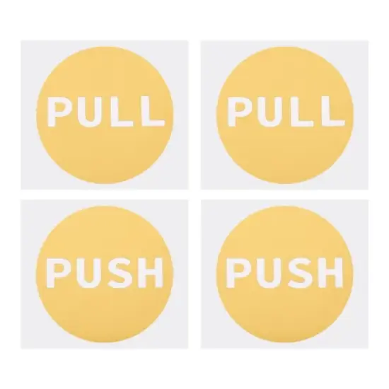 Unique Bargains PVC Self-Adhesive Waterproof Store Round Push Pull Door Sign 2 Set image {7}