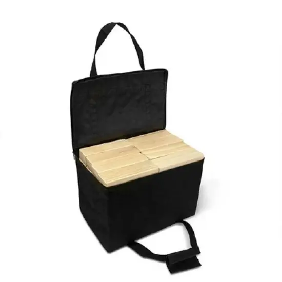 Yard Games Giant Tumbling Timbers Wood Stacking Party Tailgate Backyard Game Indoor Outdoor with Carrying Case for Kids Adults, 30 Inch, Natural image {3}