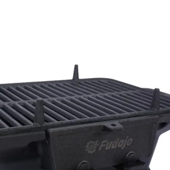 Oval Cast Iron Grill Outdoor, Portable Charcoal Grill and Tabletop Cast Iron Skillet image {2}
