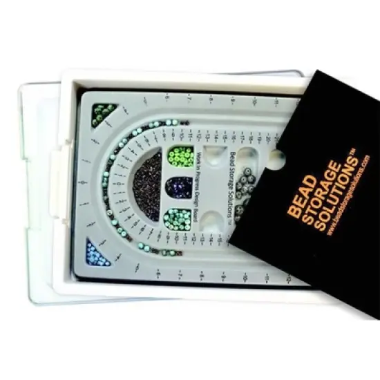 Bead Storage Solutions Durable Landscape Clear Plastic 4-Piece Work in Progress Bead Storage Tray for Craft Organization, White image {3}