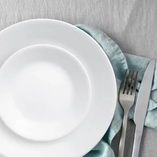 Corelle 16pc Winter Frost White Dinnerware Set: Microwave & Dishwasher Safe, Service for 4, Includes Plates & Bowls image {3}