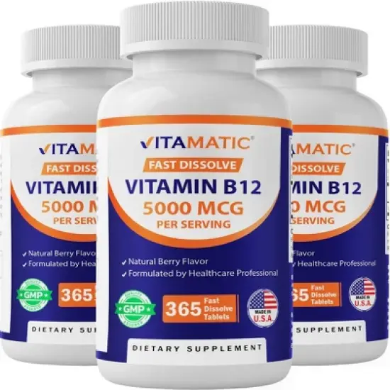 Vitamin B12 5000 mcg per Serving Fast Dissolve 365 Tablets image {8}