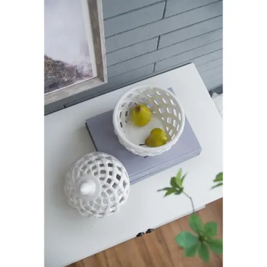 D8.5x11.5in Ballas Bird Lidded Jar image {3}