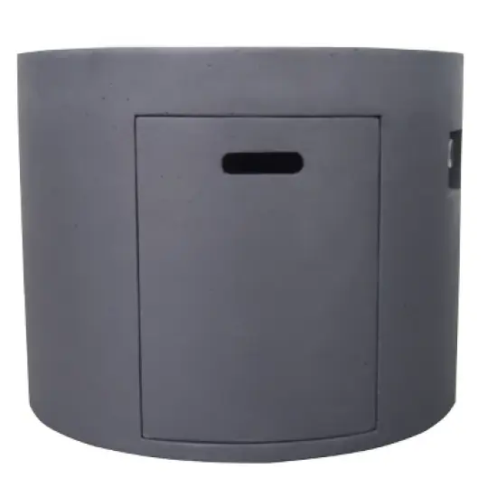 31 Inch Round Outdoor Fire Pit With Built In Tank Storage And Modern Concrete Design image {1}