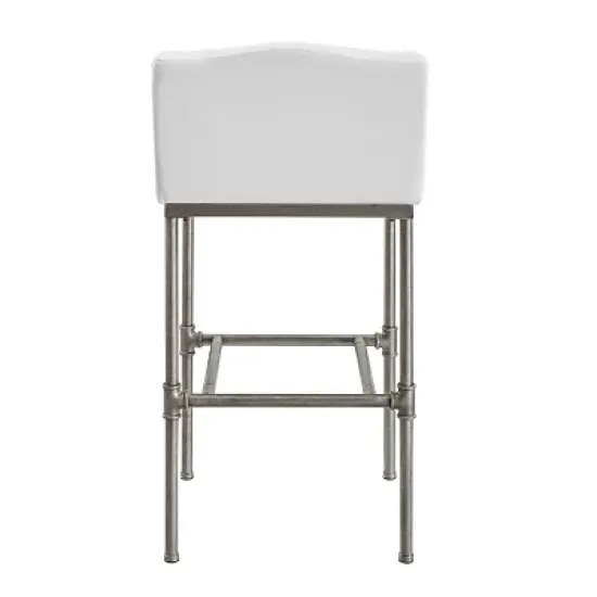 Dillon Metal Barstool Textured Silver/White - Hillsdale Furniture image {5}