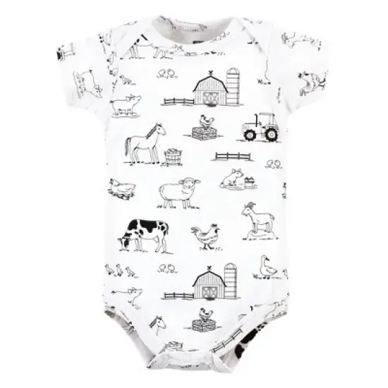 Hudson Baby Unisex Baby Cotton Bodysuits, Farm Friends image {3}