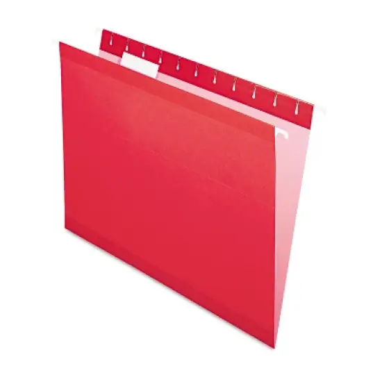 Pendaflex Reinforced Hanging Folders 1/5 Tab Letter Red 25/Box 415215RED image {7}