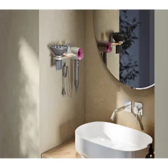 MPM Hair Dryer Wall Mount, Blow Dryer Wall Holder, Bathroom Hair Dryer Rack, Compatible with Dyson Supersonic Hair Dryer image {5}