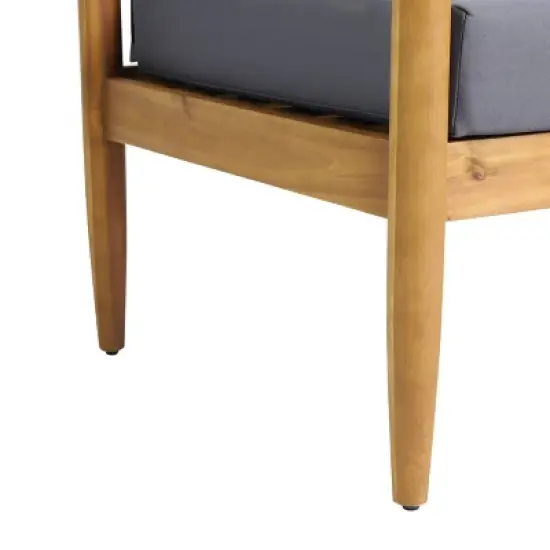 Magnolia Patio Acacia Wood Loveseat - Teak/Dark Gray - Christopher Knight Home image {3}