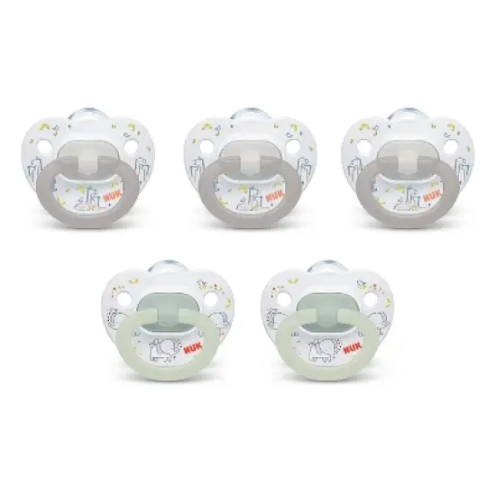 NUK Classic Pacifiers Value Pack 0-6 Months - Neutral - 5pk image {4}